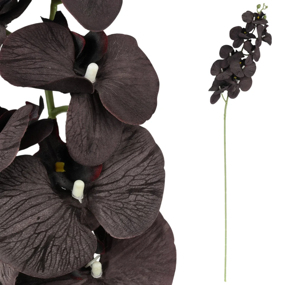 STORCZYK sztuczne kwiaty do wazonu GAŁĄZKA ORCHIDEA brązowa 100 cm