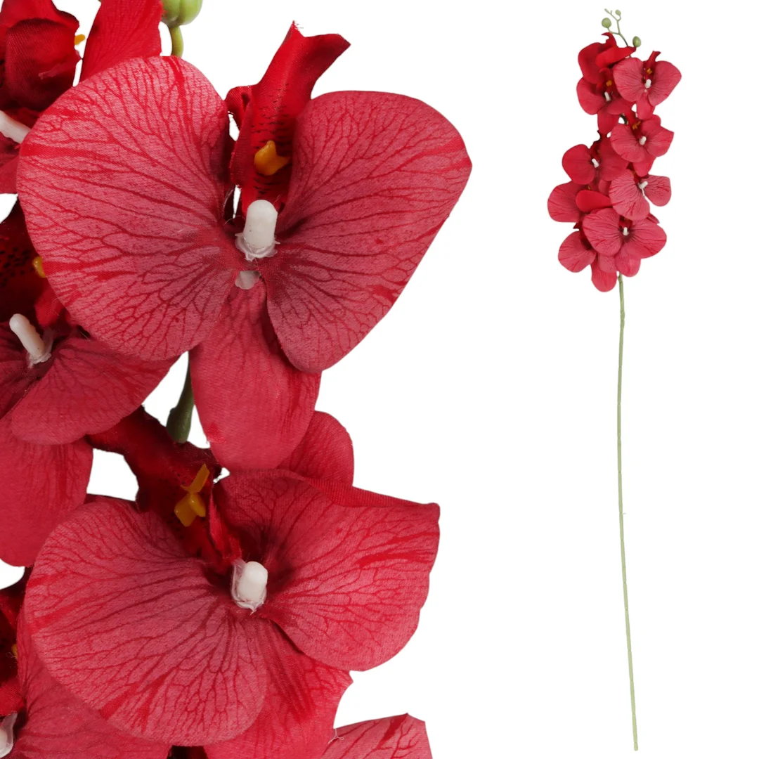 STORCZYK sztuczne kwiaty do wazonu GAŁĄZKA ORCHIDEA czerwona 100 cm
