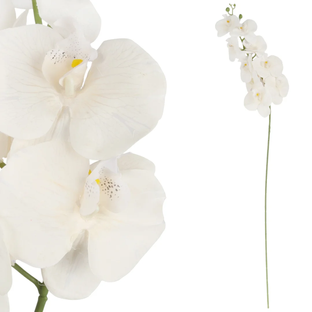 STORCZYK sztuczne kwiaty do wazonu GAŁĄZKA ORCHIDEI biała 100 cm