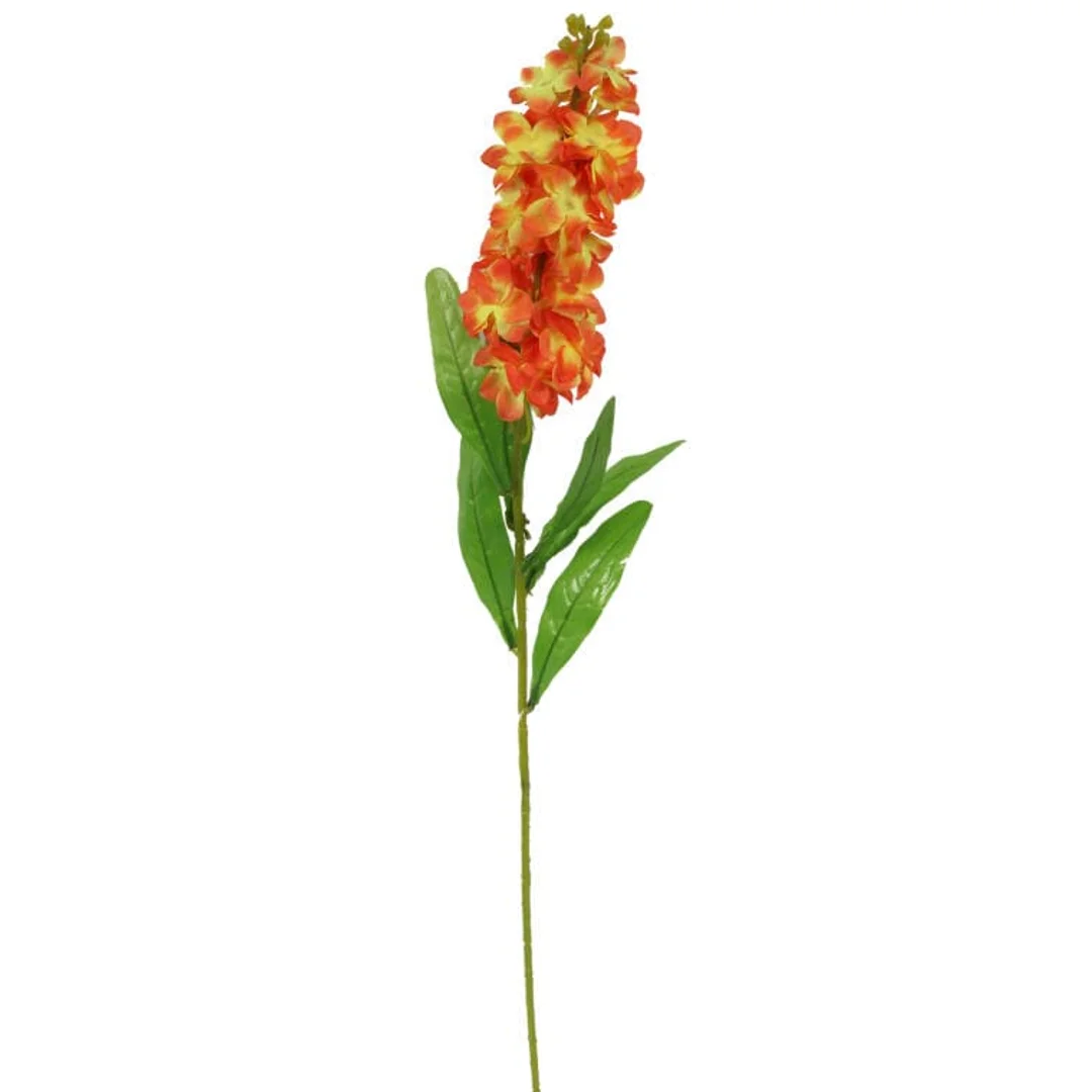 Sztuczna Lewkonia Wysokiej Jakości w Kolorze Pomarańczowym o Wysokości 84 cm