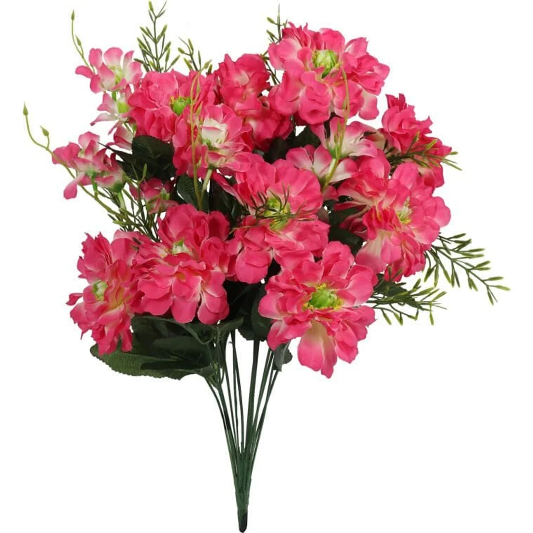 Sztuczny Bukiet 14 Anemonów w Kolorze Różowym - Realistyczny Wygląd, Wysokość 48 cm