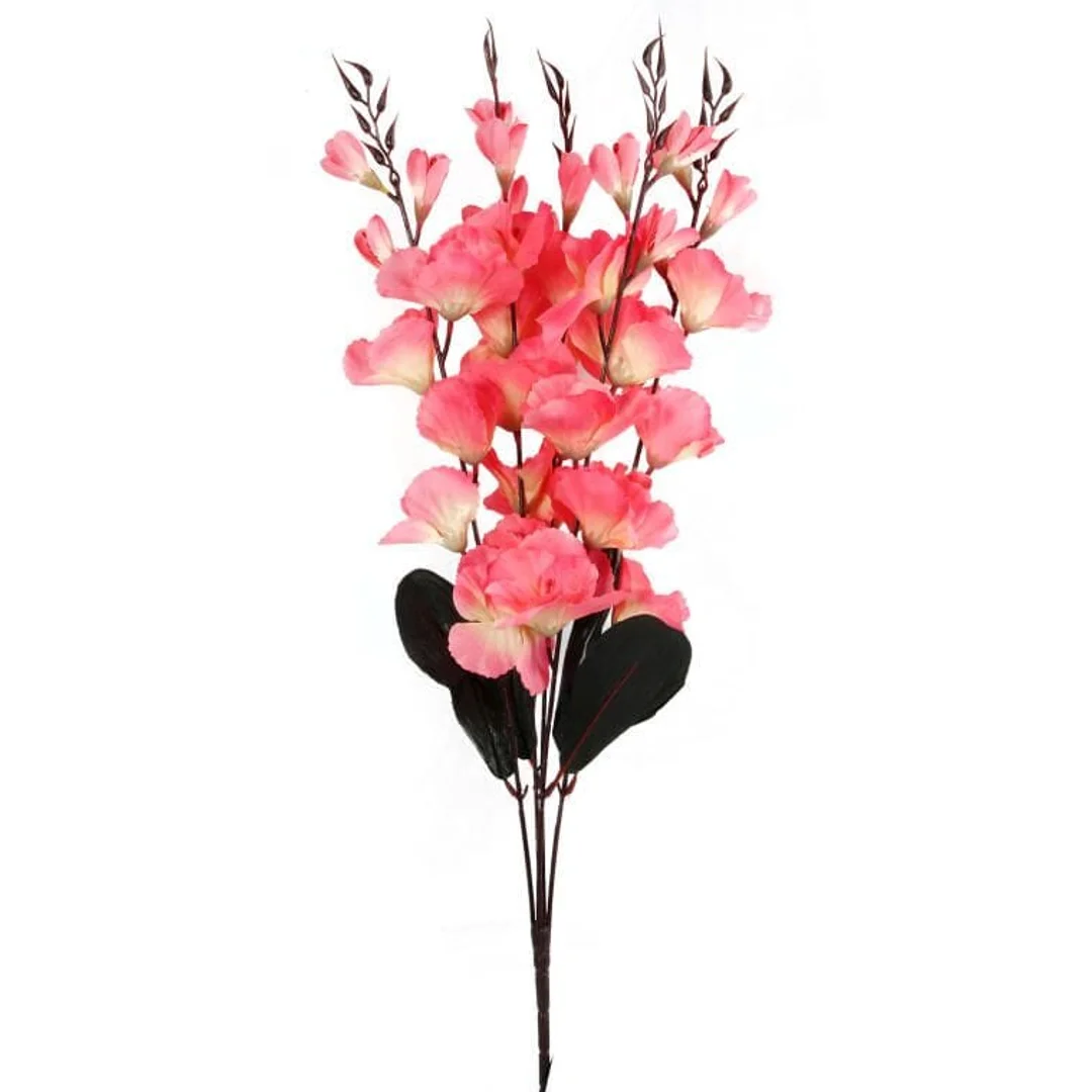 Sztuczny Bukiet 5 Jasnoróżowych Gladioli - Realistyczne Kwiaty Dekoracyjne, Wysokość 65 cm