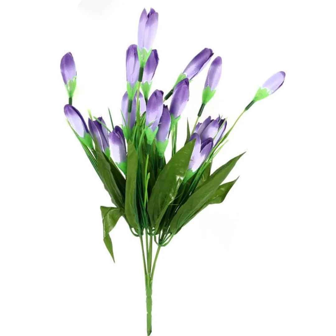 Sztuczny Bukiet Fioletowych Krokusów - 20 sztuk, 35 cm Wysokości