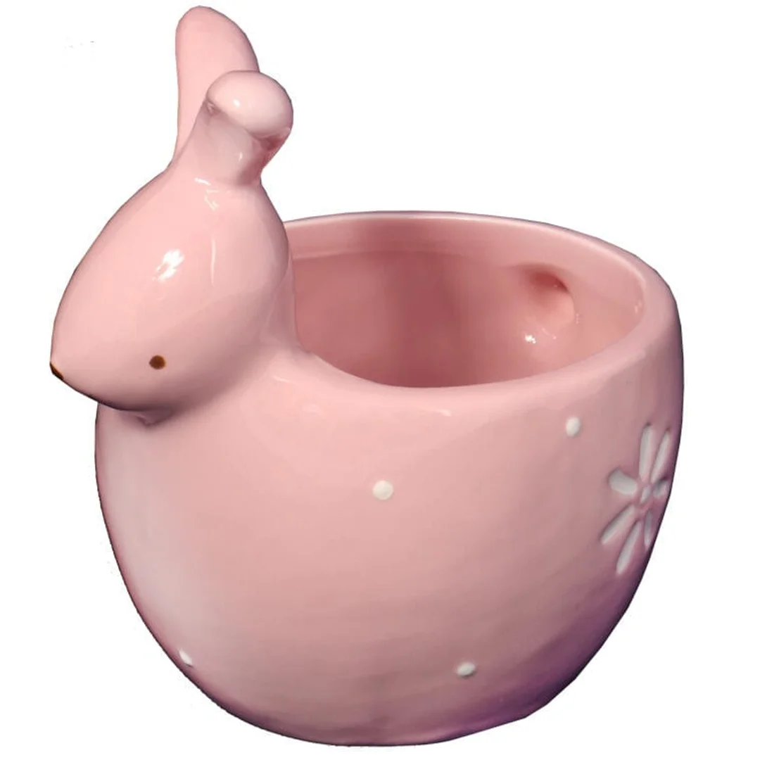 ZAJĄC CERAMICZNY PODSTAWKA MISECZKA RÓŻOWA