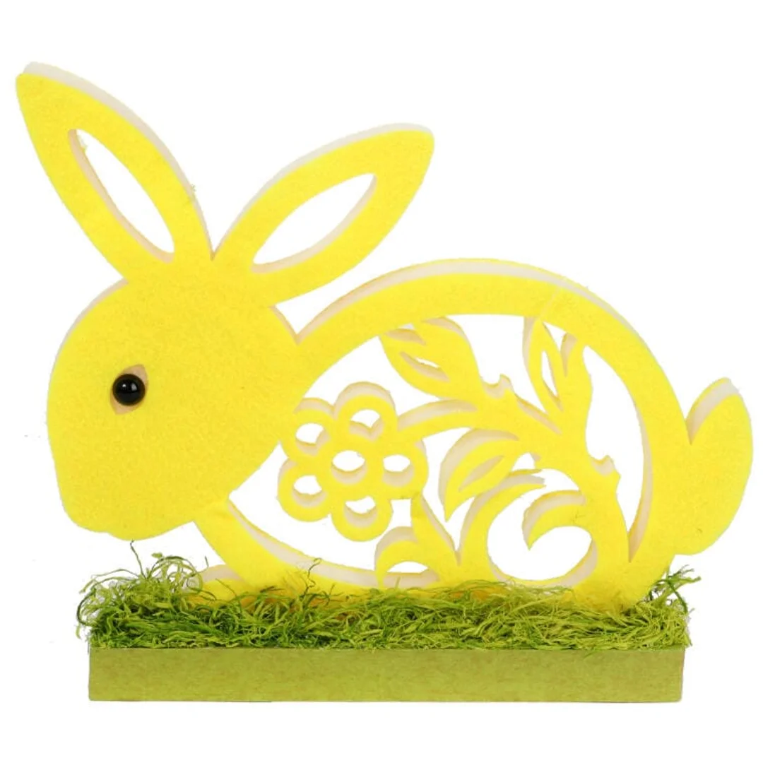 Zajączek wielkanocny z pianki figurka stojąca żółta 20cm