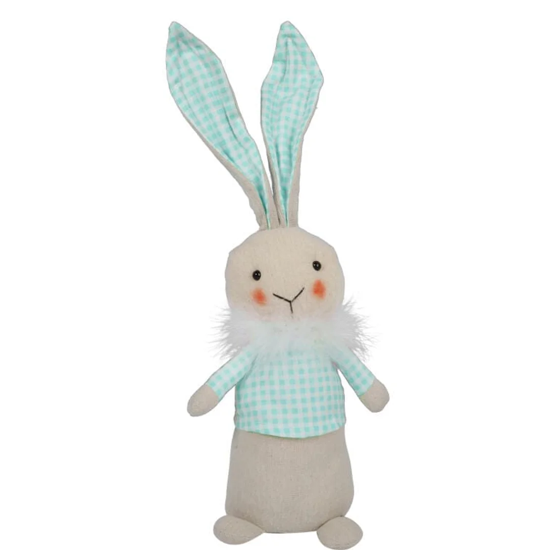 ZAJĄCZEK Z PIÓRKAMI FIGURKA 34CM NIEBIESKA