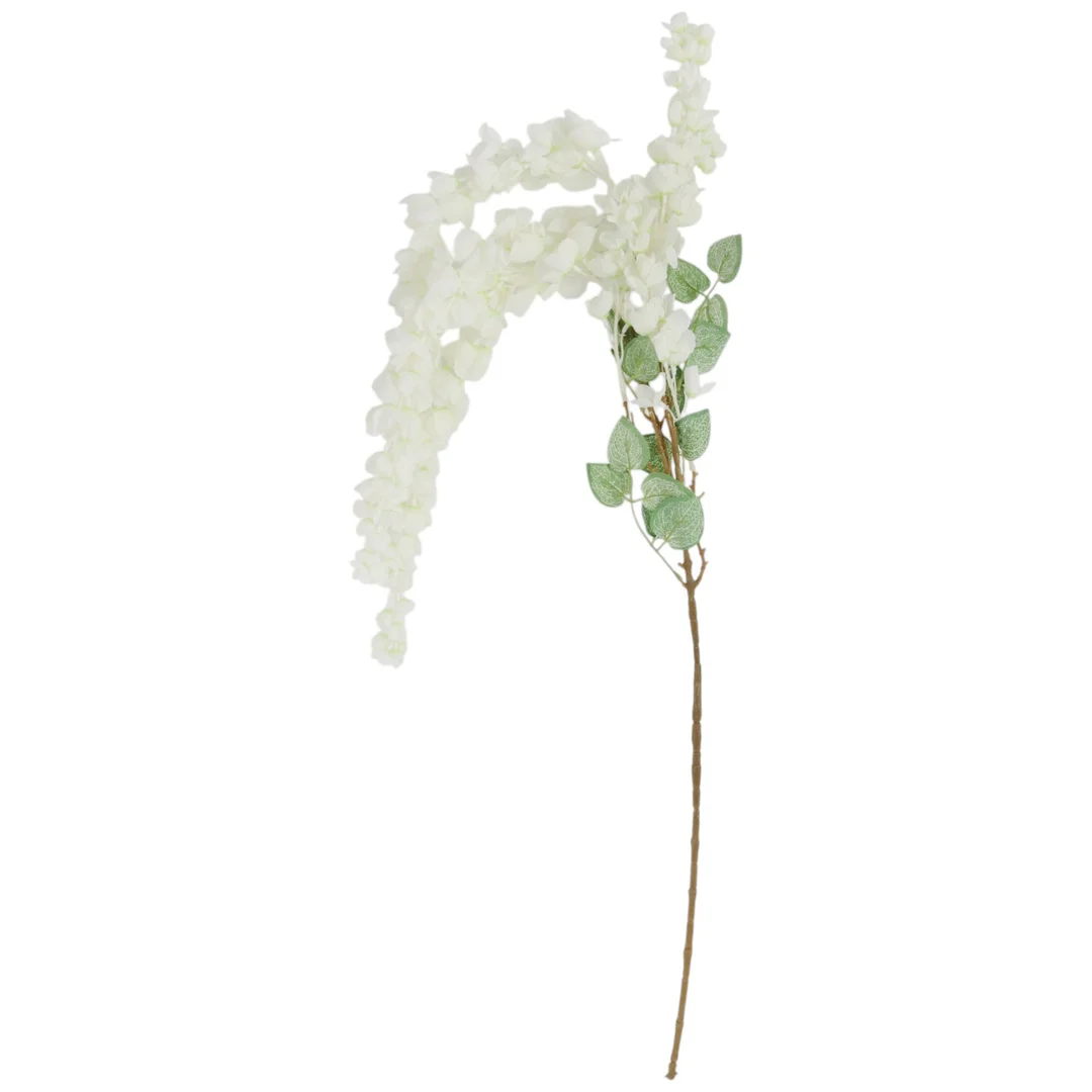 Wisteria Sztuczne Kwiaty Girlanda Glicynia Kwiaty Wiszące Balkon Taras Ślub biała - 10