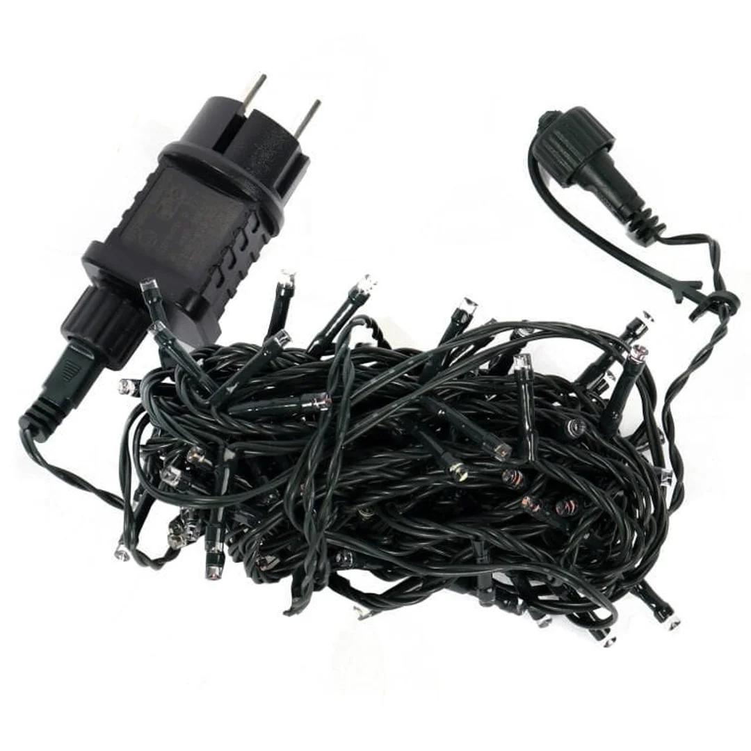 100-Led Lampki Choinkowe z Flash Dodatkiem i Wewnętrznym Gniazdem, Barwa Ciepły Biały, Zasilanie Sieciowe — zdjęcie 3