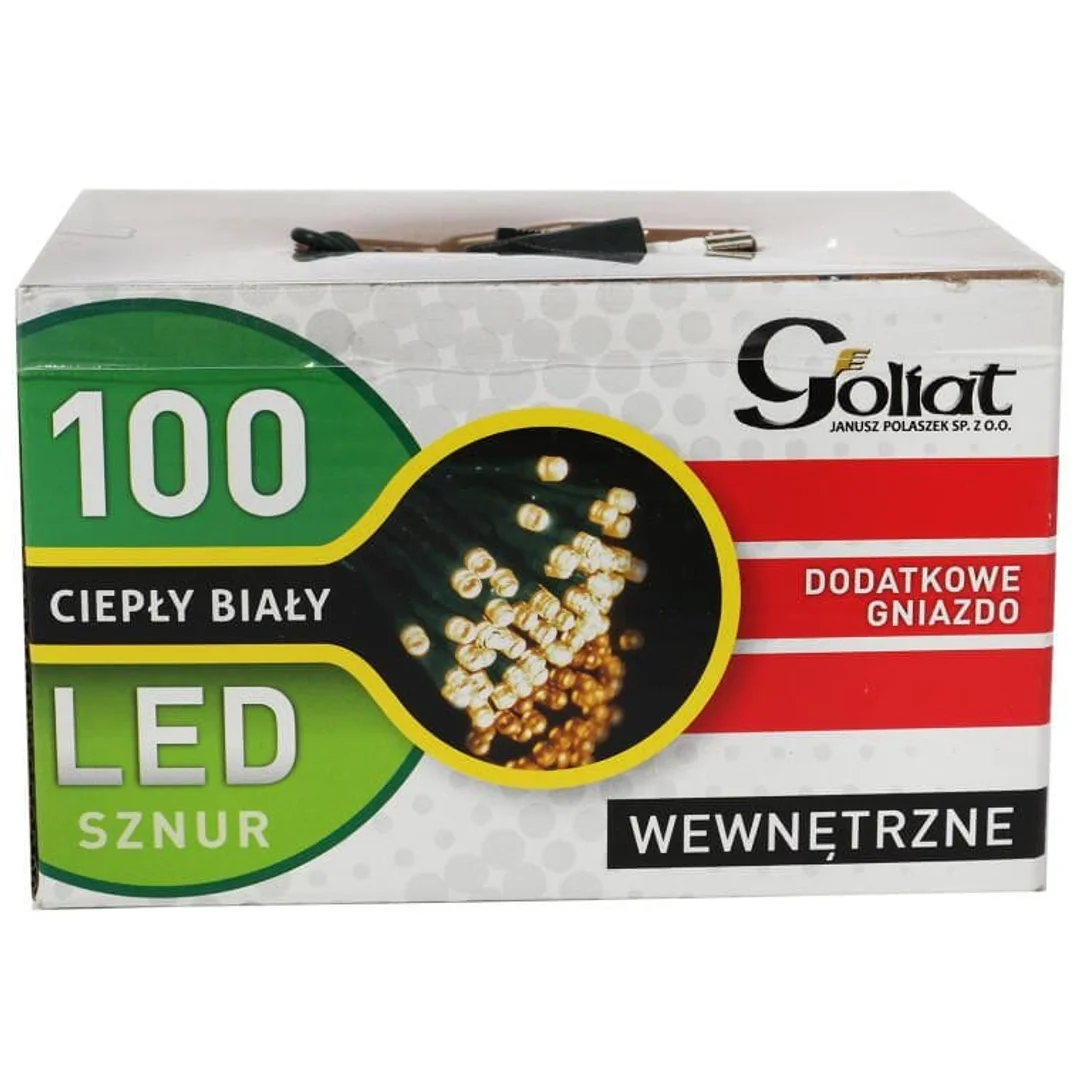 100-Led Lampki Choinkowe z Flash Dodatkiem i Wewnętrznym Gniazdem, Barwa Ciepły Biały, Zasilanie Sieciowe — zdjęcie 6