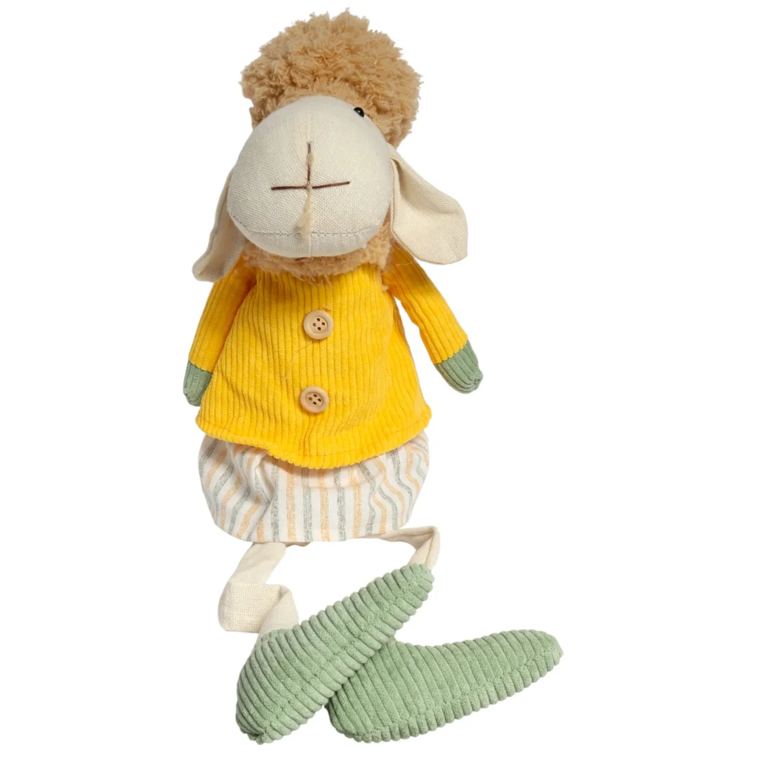 Baranek siedzący Ozdoba Wielkanocna Figurka w żółtej sukience 48 cm — zdjęcie 3