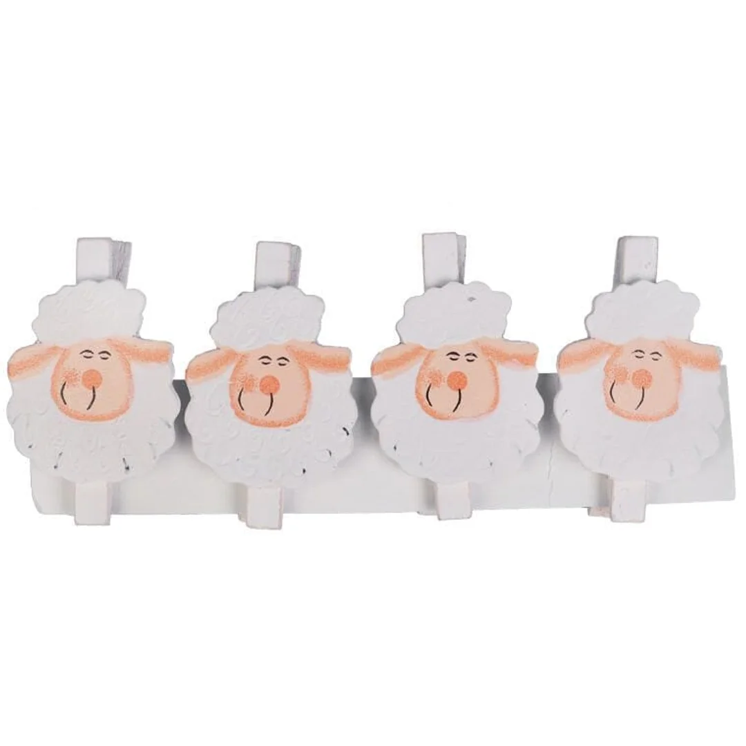 BARANKI KLAMERKI DREWNIANE 4SZT 7.5 CM WIELKANOC WIOSNA — zdjęcie 2
