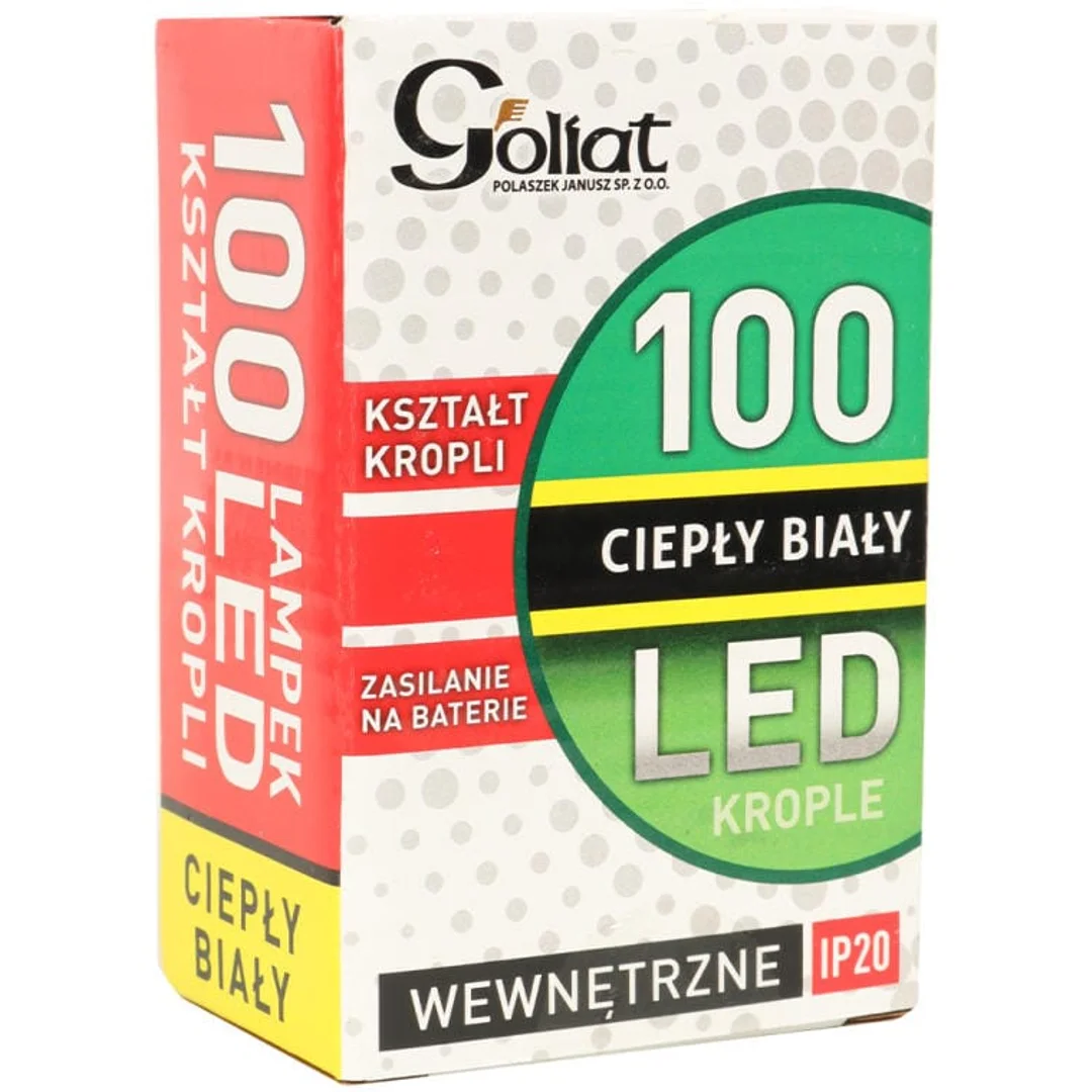 Biały Girlanda Świąteczna z 100 LED Łezkami, na Baterie, Energooszczędna, na Drucie do Formowania — zdjęcie 3