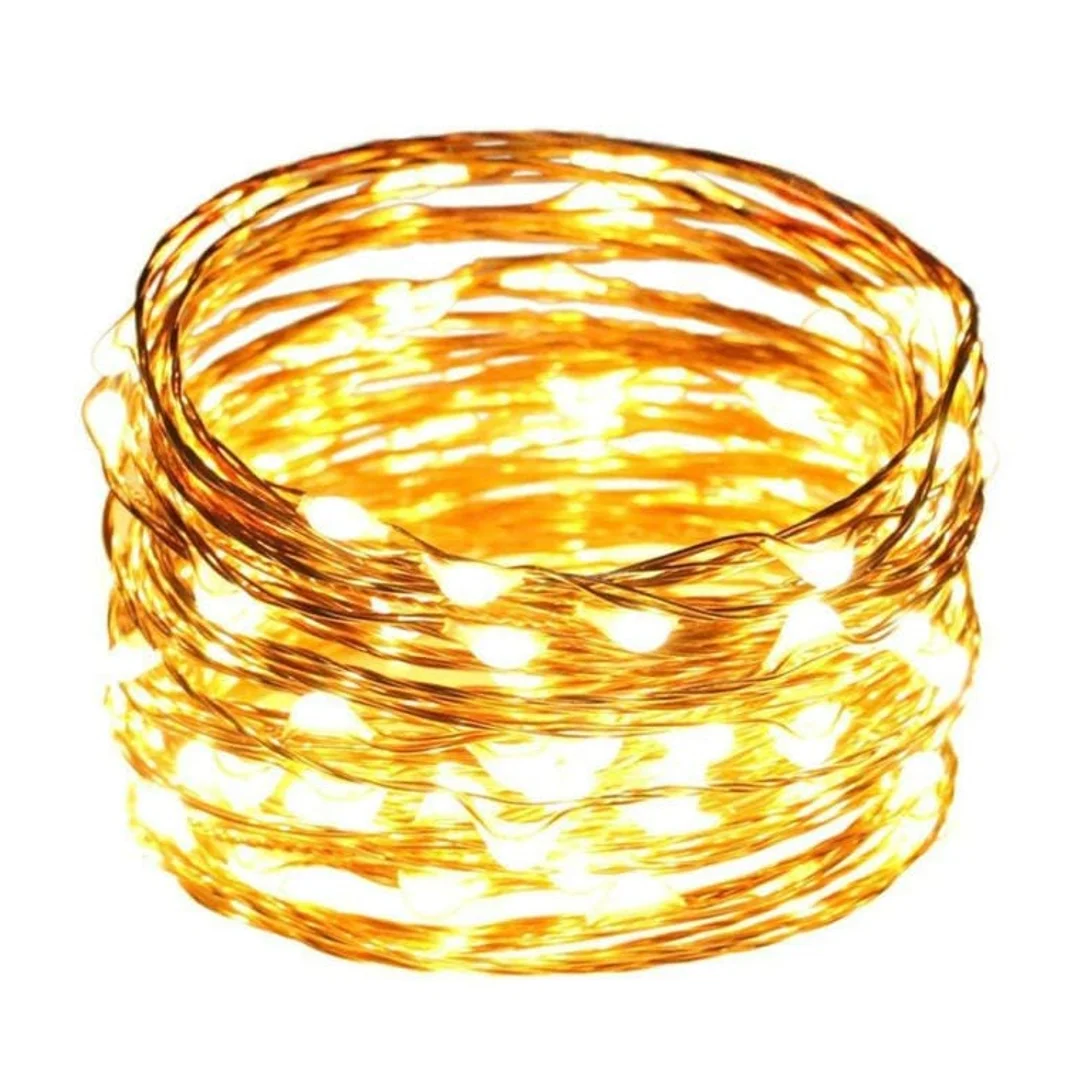 Biały Girlanda Świąteczna z 100 LED Łezkami, na Baterie, Energooszczędna, na Drucie do Formowania — zdjęcie 10