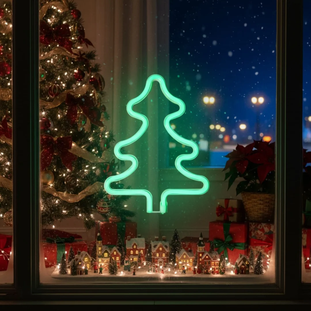 BOŻONARODZENIOWA DEKORACJA ŚWIETLNA LED - NEON CHOINKA 23 CM — zdjęcie 7