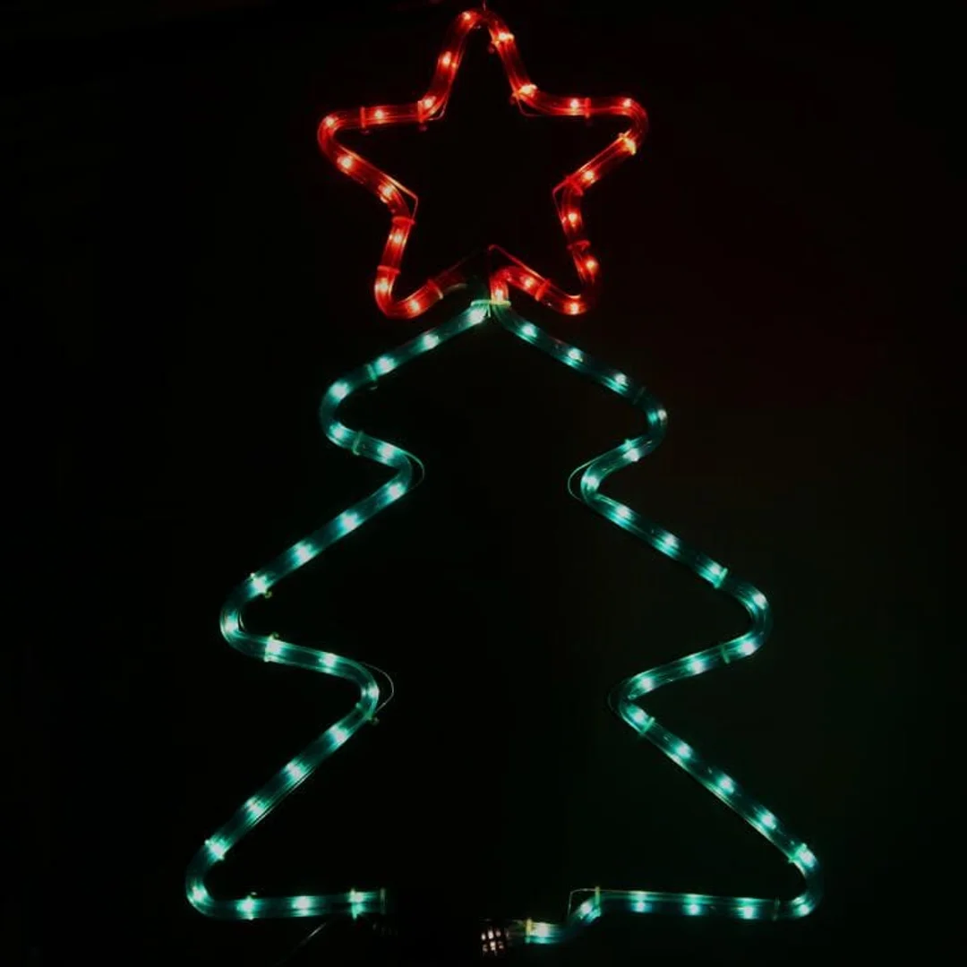 BOŻONARODZENIOWA DEKORACJA Z WĘŻA ŚWIETLNEGO LED- CHOINKA 50 CM — zdjęcie 3