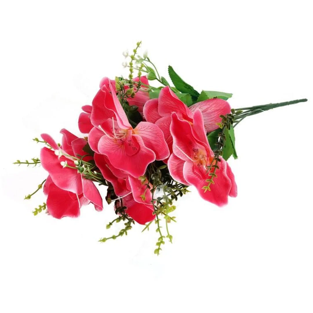 Bukiet 10 Sztucznych Orchidei w Kolorze Różowym, 45 cm — zdjęcie 3