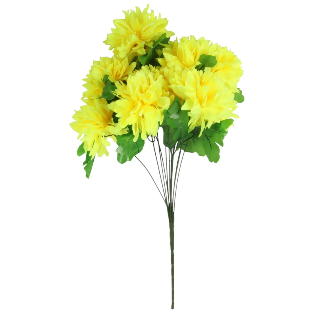 Bukiet 12 chryzantem kolor żółty 62 cm — zdjęcie 2