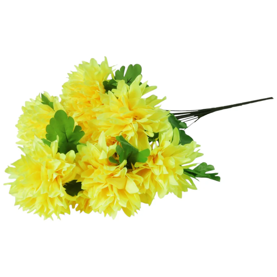 Bukiet 12 chryzantem kolor żółty 62 cm — zdjęcie 4