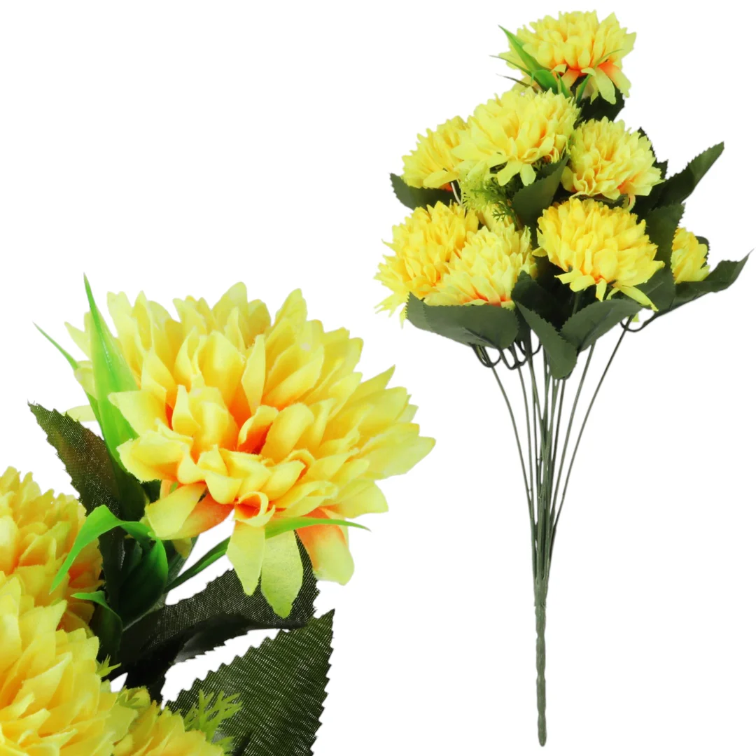 Bukiet 12 chryzantem z dodatkami kolor pomarańczowy 42 cm — zdjęcie 11