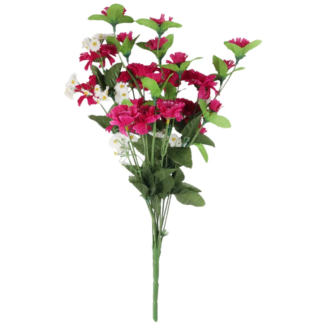 BUKIET 12 GAŁĄZEK MARGARETEK 45 cm kolor różowo-biały — zdjęcie 2