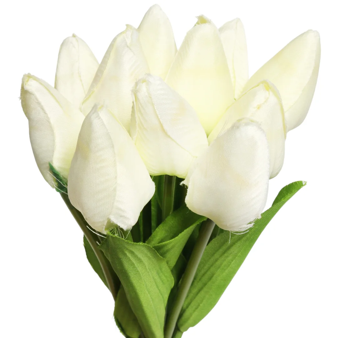 Bukiet 12 TULIPANÓW W PĘCZKU Z RAFIĄ 32 cm jasno różowe — zdjęcie 11