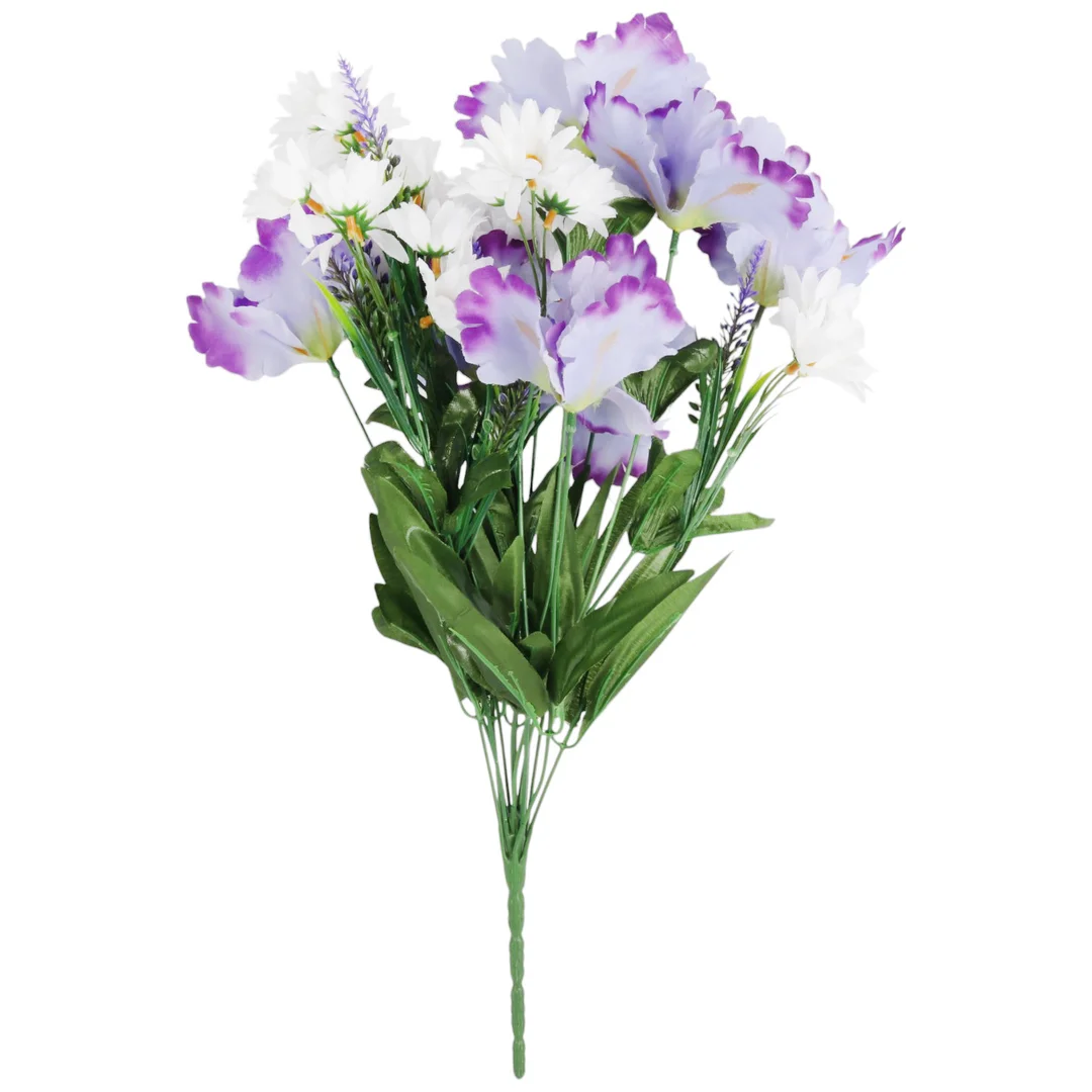Bukiet 14 IRYSÓW Z MARGARETKAMI 50 cm — zdjęcie 2