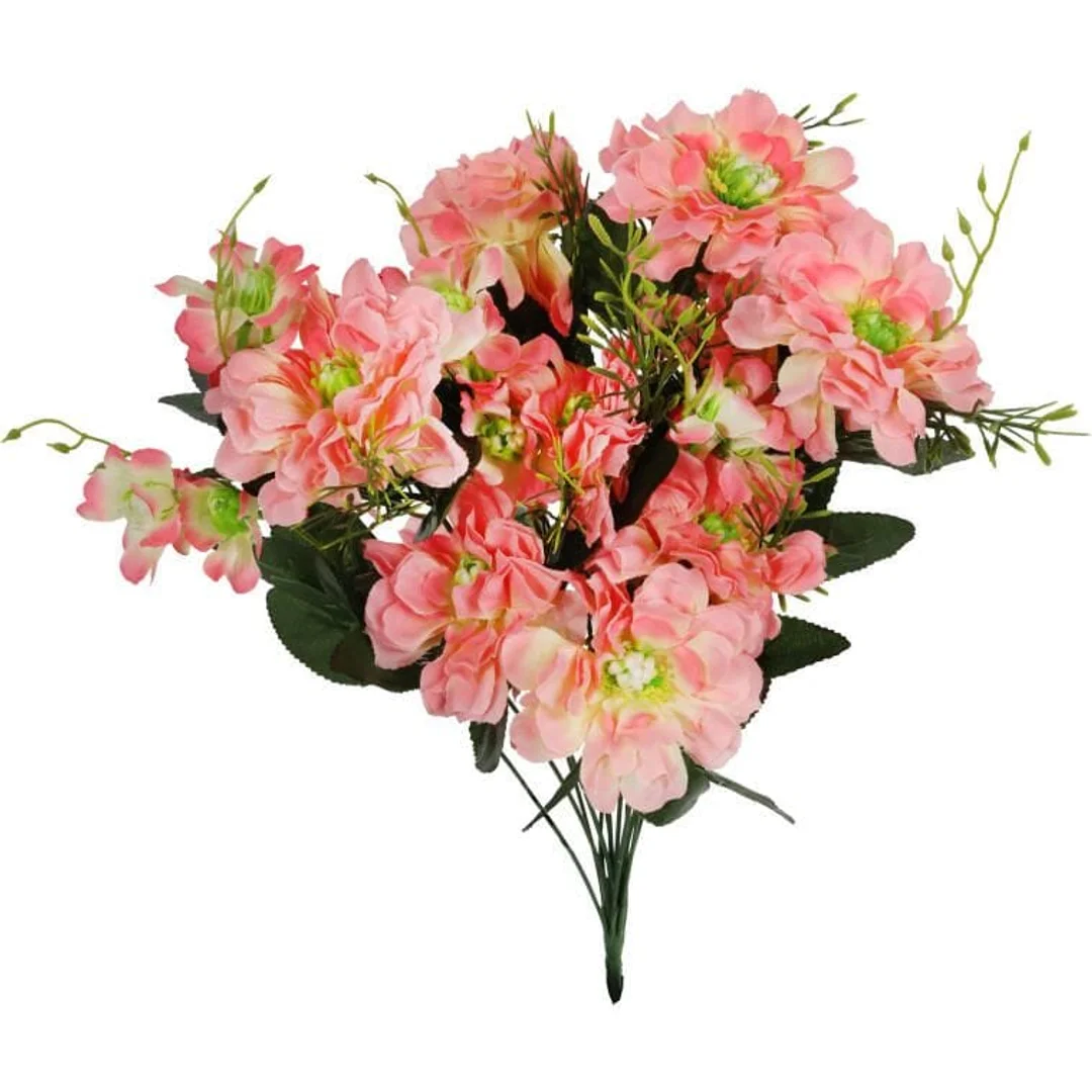 BUKIET 14 SZTUCZNYCH ANEMONÓW W KOLORZE ŁOSOSIOWYM O WYSOKOŚCI 48CM — zdjęcie 2