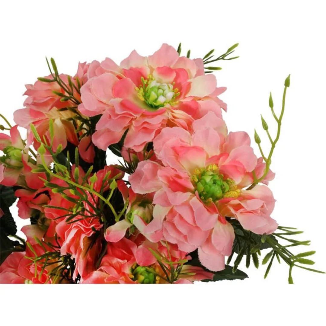 BUKIET 14 SZTUCZNYCH ANEMONÓW W KOLORZE ŁOSOSIOWYM O WYSOKOŚCI 48CM — zdjęcie 3