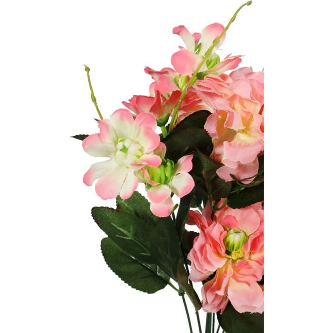 BUKIET 14 SZTUCZNYCH ANEMONÓW W KOLORZE ŁOSOSIOWYM O WYSOKOŚCI 48CM — zdjęcie 4