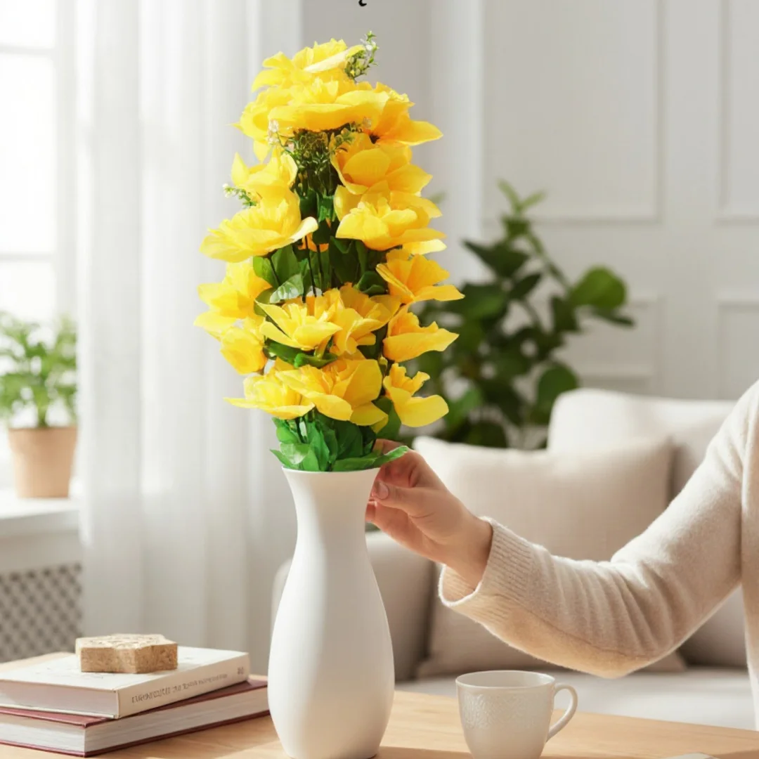 BUKIET 28 ŻONKILI Z PAPROTKĄ 60 CM — zdjęcie 5