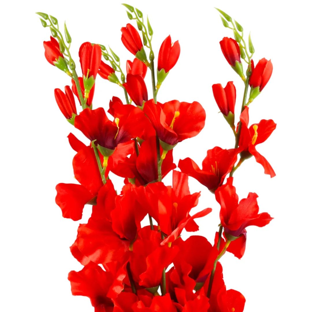 BUKIET 5 GAŁĄZEK MIECZYKÓW czerwona GLADIOLA 67 cm — zdjęcie 3