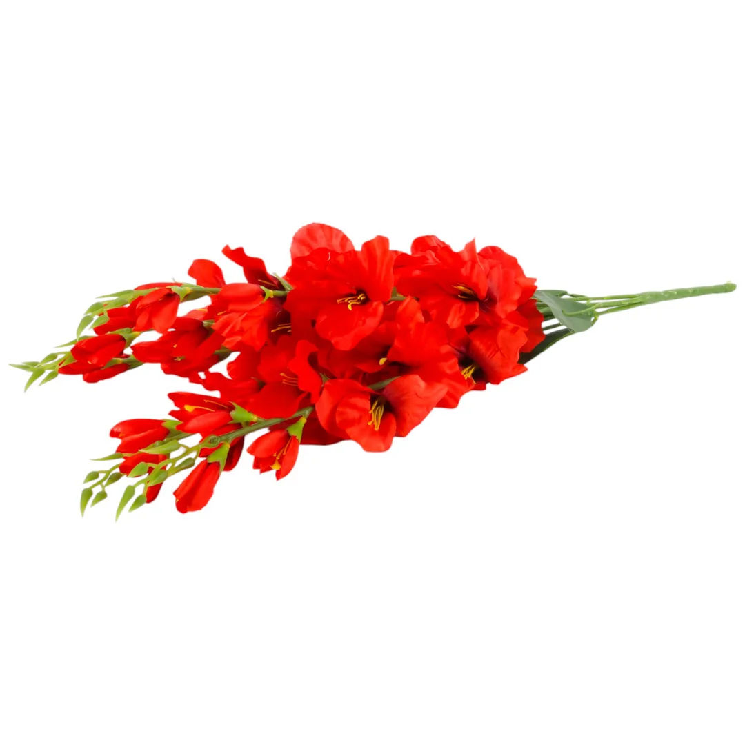 BUKIET 5 GAŁĄZEK MIECZYKÓW czerwona GLADIOLA 67 cm — zdjęcie 4