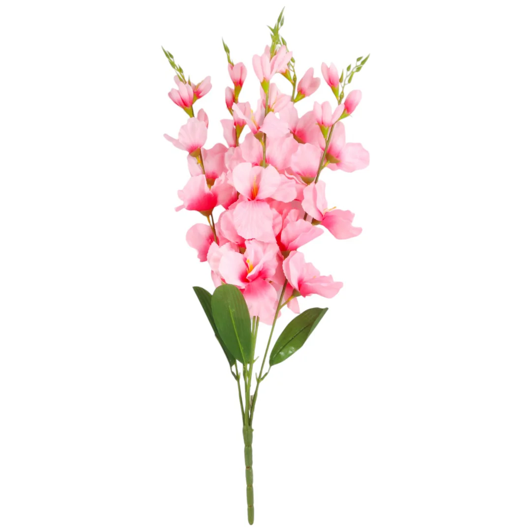 BUKIET 5 GAŁĄZEK MIECZYKÓW jasno-różowa GLADIOLA 67 cm — zdjęcie 2