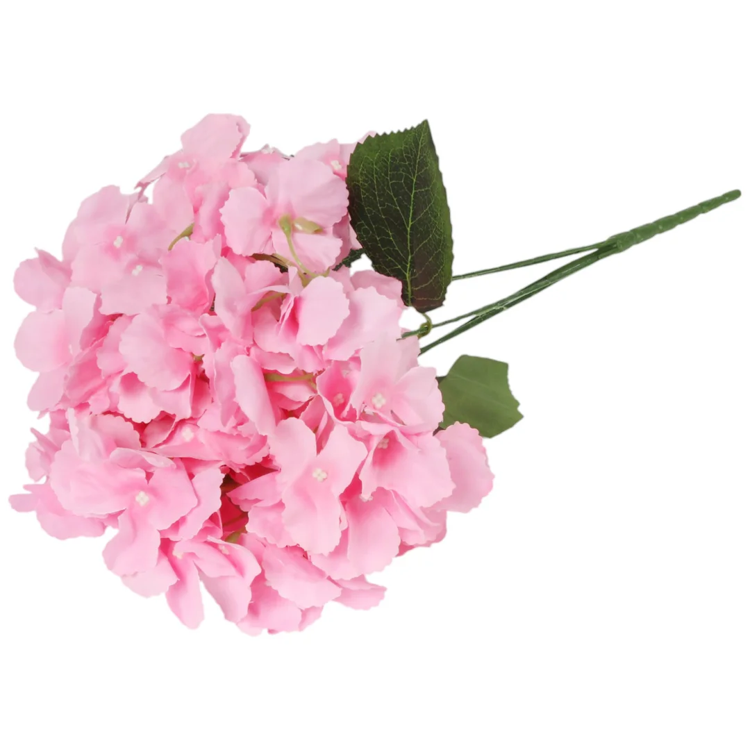 BUKIET 5 HORTENSJI sztuczne kwiaty do wazonu KOMPOZYCJA różowa 48 cm — zdjęcie 5