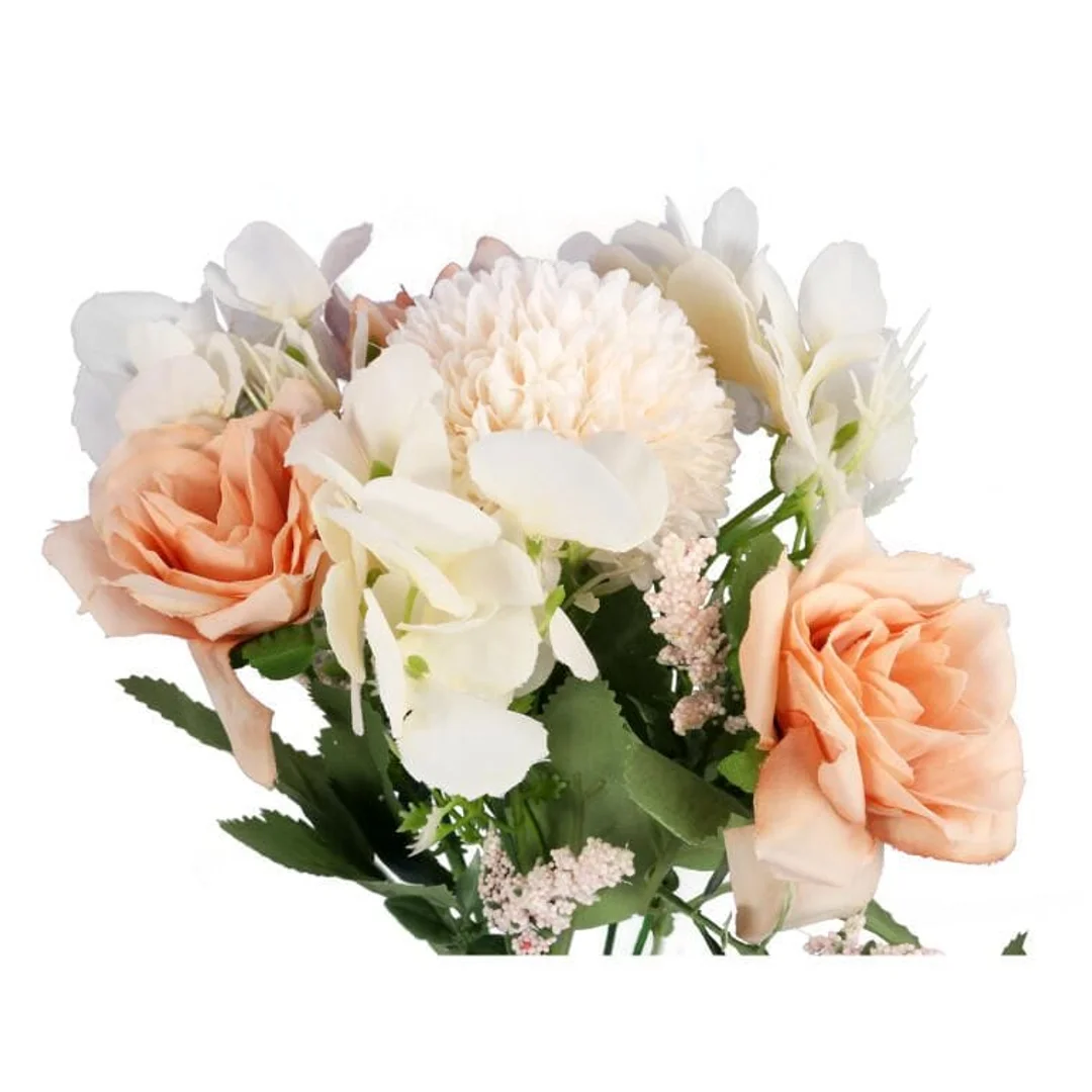 Bukiet 6 kwiatów mix z czosnkiem 32cm pomarańczowy — zdjęcie 2