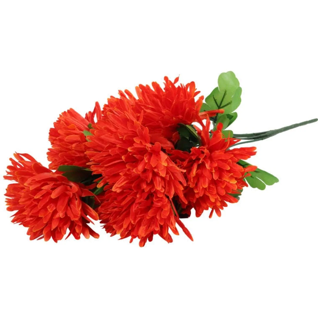 BUKIET 7 CHRYZANTEM POMARAŃCZOWYCH FI 16 CM — zdjęcie 2