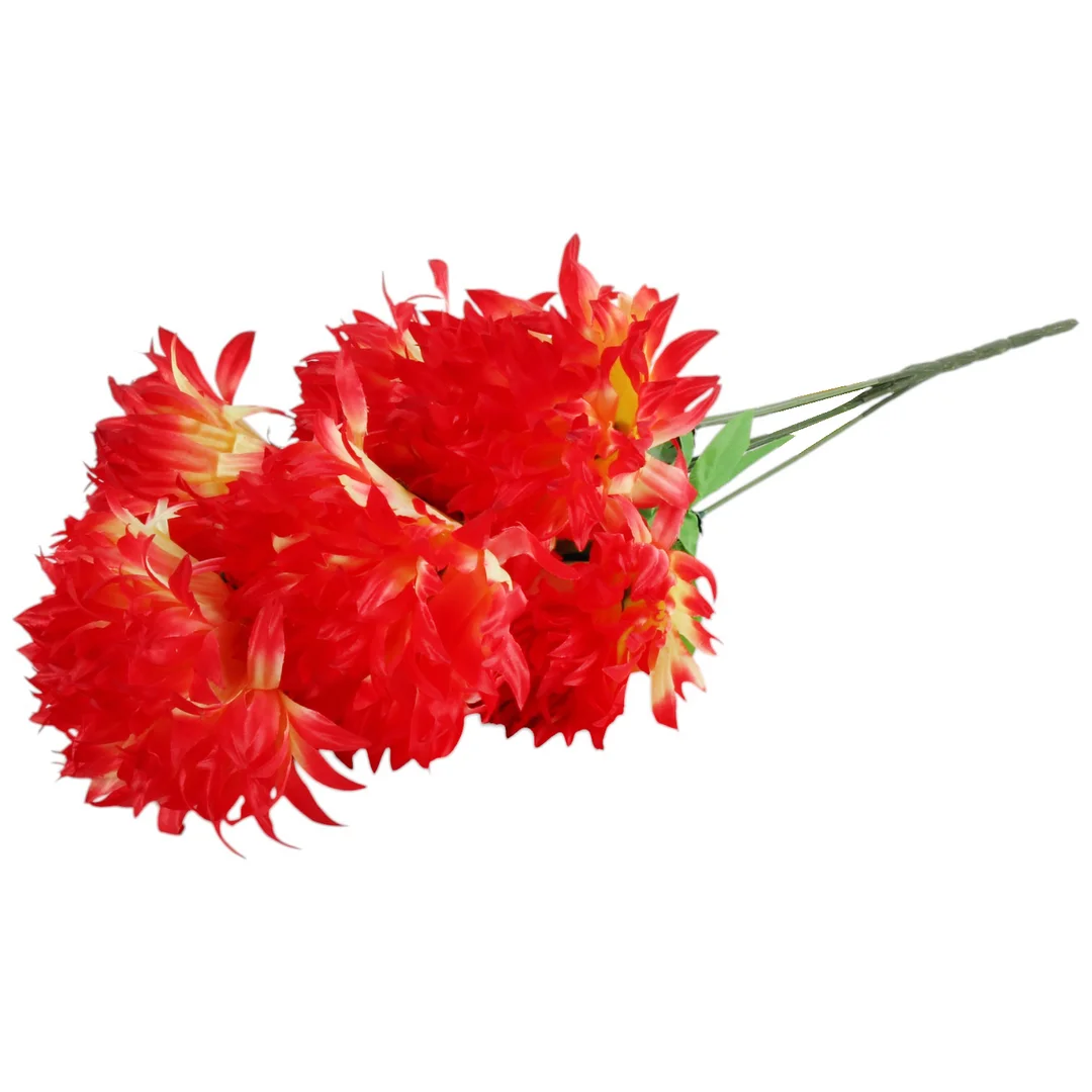BUKIET 7 DUŻYCH CHRYZANTEM CIENIOWANYCH 58 CM KOLOR POMARAŃCZOWY — zdjęcie 4