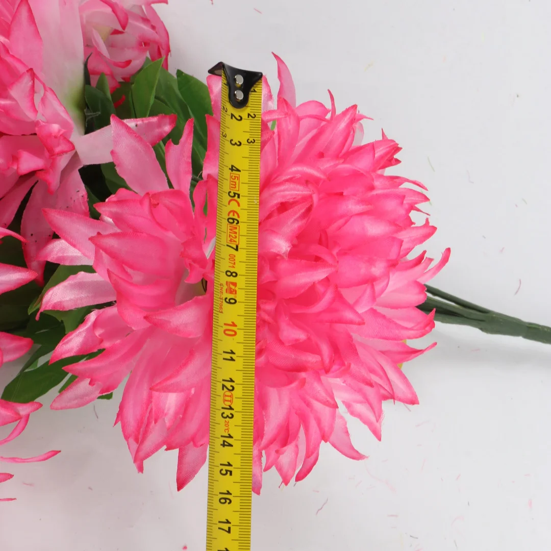 BUKIET 7 DUŻYCH CHRYZANTEM CIENIOWANYCH 58 CM KOLOR RÓZOWO-BIAŁY — zdjęcie 5