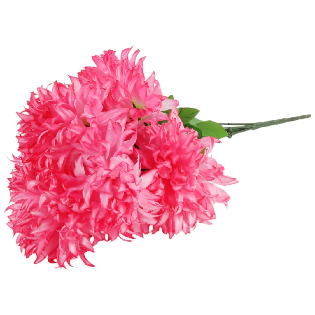 BUKIET 7 DUŻYCH CHRYZANTEM CIENIOWANYCH 58 CM KOLOR ŻÓŁTO-POMARAŃCZOWY — zdjęcie 14