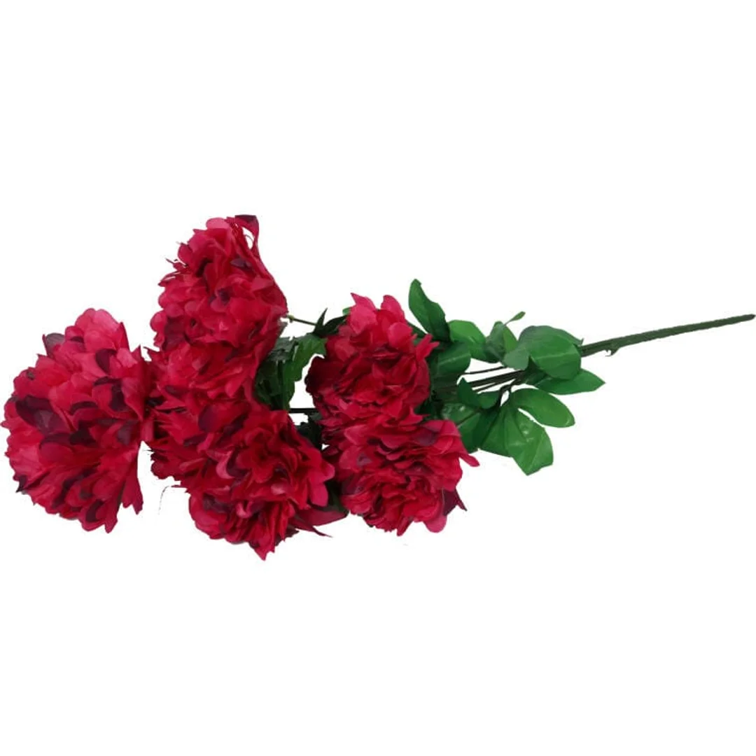 Bukiet 7 Dużych Chryzantem Sztucznych 72cm w Kolorze Bordowym — zdjęcie 2