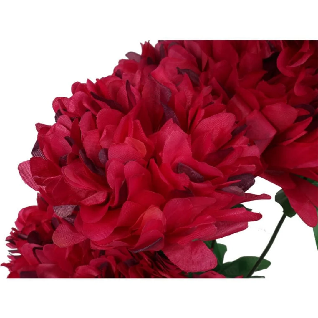 Bukiet 7 Dużych Chryzantem Sztucznych 72cm w Kolorze Bordowym — zdjęcie 3
