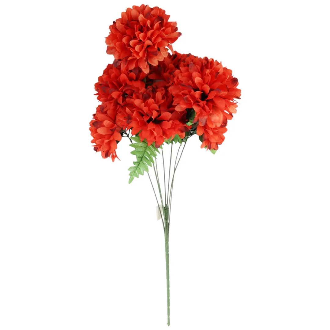 Bukiet 7 Dużych Chryzantem Sztucznych 72cm w Kolorze CZERWONYM — zdjęcie 2