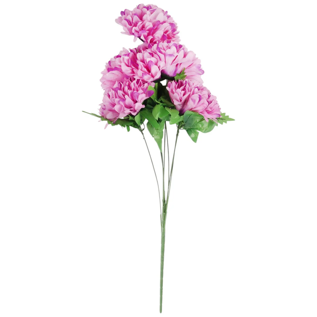 Bukiet 7 Dużych Chryzantem Sztucznych 72cm w Kolorze FIOLETOWYM — zdjęcie 2