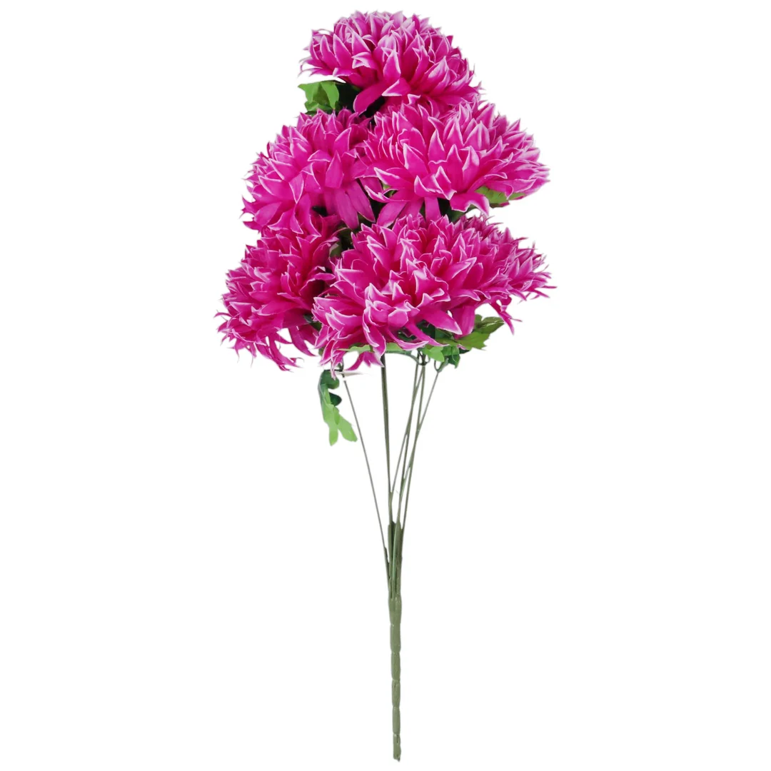 Bukiet 7 dużych chryzantem w kolorze fioletowym 64 cm — zdjęcie 2