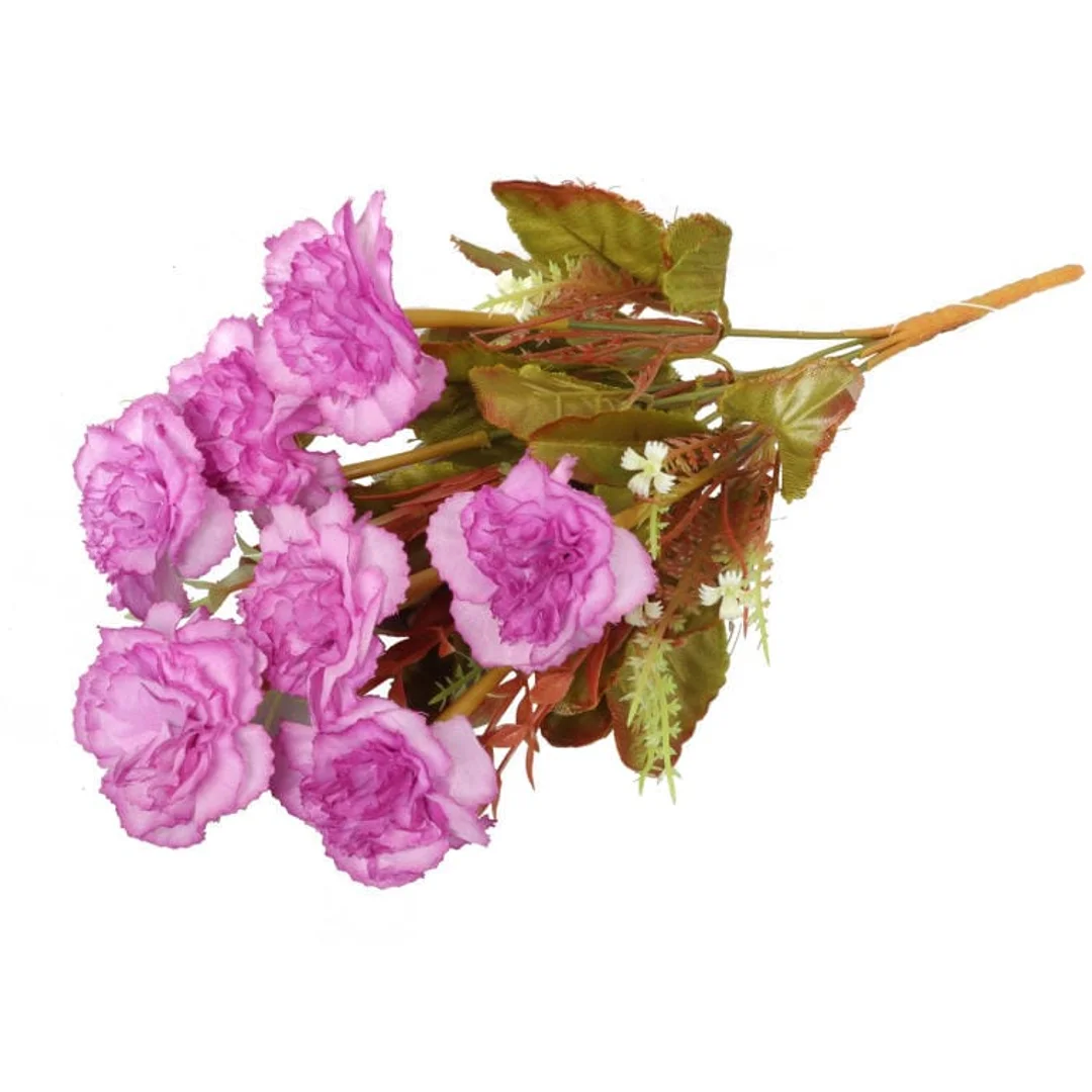 Bukiet 7 Fioletowych Goździków Jesiennej Serii - 38cm — zdjęcie 4