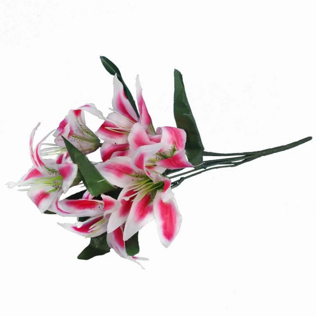 Bukiet 7 lilii w kolorze jasno różowym 34 cm — zdjęcie 3