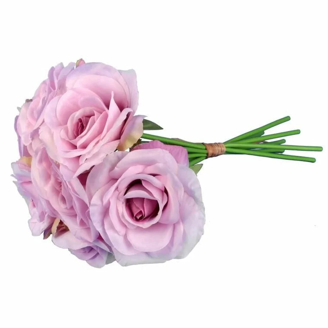 BUKIET 7 RÓŻ 37 CM KOLOR JASNY FIOLET — zdjęcie 3