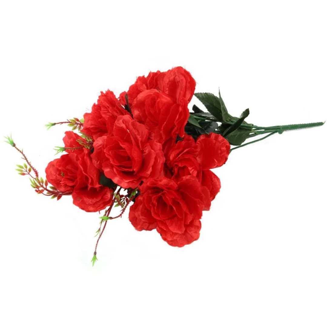 BUKIET 7 RÓŻ KWIAT SZTUCZNY CZERWONE 70 CM — zdjęcie 2