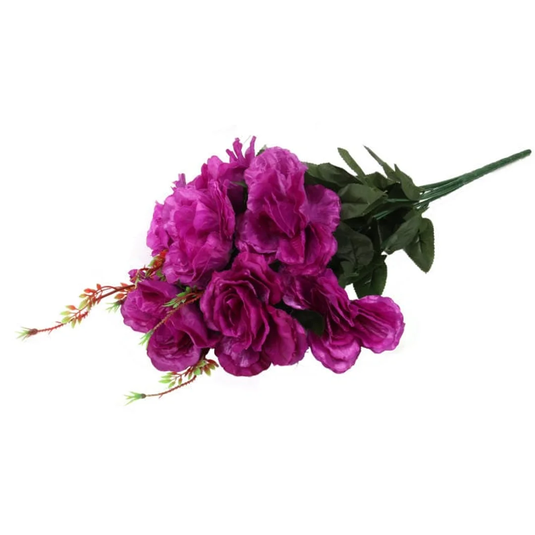 BUKIET 7 RÓŻ KWIAT SZTUCZNY FIOLETOWE 70 CM — zdjęcie 2