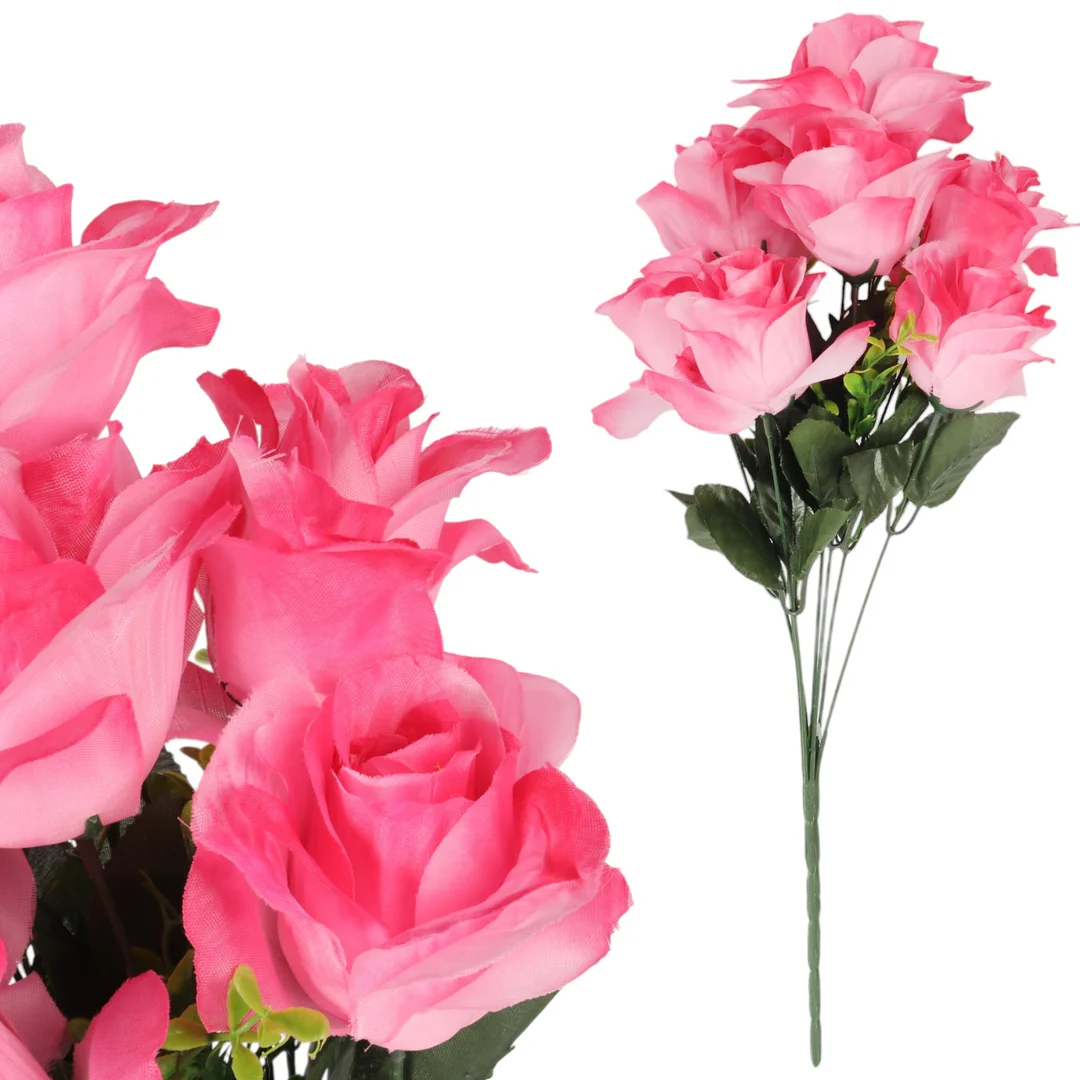 BUKIET 7 RÓŻ Z BUKSZPANEM żółty 52 cm — zdjęcie 13